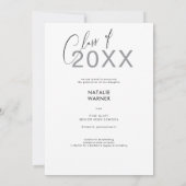 Modern Photo Black & White Afstudeerder Aankondigi Kaart (Achterkant)