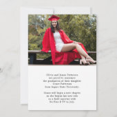 Modern Photo Black White Afstuderen aangekondigd Kaart (Achterkant)