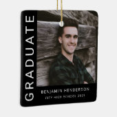 Modern Photo Boy 2023 Afstuderen Keramisch Ornament (Rechts)