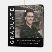 Modern Photo Boy 2023 Afstuderen Keramisch Ornament (Links)