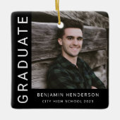 Modern Photo Boy 2023 Afstuderen Keramisch Ornament (Voorkant)