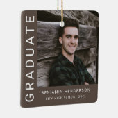 Modern Photo Boy 2023 Afstuderen Keramisch Ornament (Rechts)