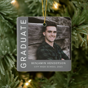 Modern Photo Boy 2023 Afstuderen Keramisch Ornament
