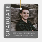 Modern Photo Boy 2023 Afstuderen Keramisch Ornament (Achterkant)