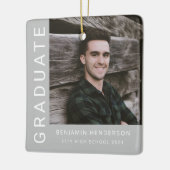 Modern Photo Boy 2023 Afstuderen Keramisch Ornament (Links)