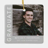 Modern Photo Boy 2023 Afstuderen Keramisch Ornament (Voorkant)