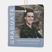 Modern Photo Boy 2023 Afstuderen Keramisch Ornament (Links)