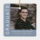 Modern Photo Boy 2023 Afstuderen Keramisch Ornament (Achterkant)