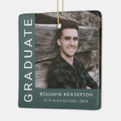 Modern Photo Boy 2023 Afstuderen Keramisch Ornament (Links)