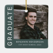 Modern Photo Boy 2023 Afstuderen Keramisch Ornament (Achterkant)