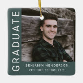 Modern Photo Boy 2023 Afstuderen Keramisch Ornament (Voorkant)