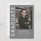 Modern Photo Boy Afstuderen Aankondiging (Voorkant)