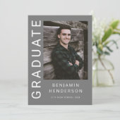 Modern Photo Boy Afstuderen Aankondiging (Staand voorkant)