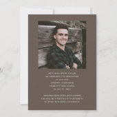 Modern Photo Boy Afstuderen Aankondiging (Achterkant)