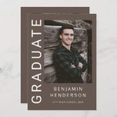 Modern Photo Boy Afstuderen Aankondiging (Voorkant / Achterkant)