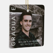 Modern Photo Boy Afstuderen Keramisch Ornament (Rechts)