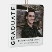 Modern Photo Boy Afstuderen Keramisch Ornament (Rechts)