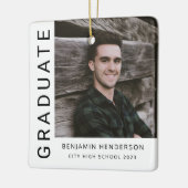 Modern Photo Boy Afstuderen Keramisch Ornament (Links)