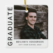 Modern Photo Boy Afstuderen Keramisch Ornament (Voorkant)