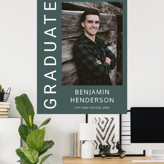 Modern Photo Boy Afstuderen Poster (Thuiskantoor)