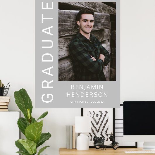Modern Photo Boy Afstuderen Poster (Thuiskantoor)