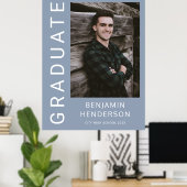 Modern Photo Boy Blue Afstuderen Poster (Thuiskantoor)
