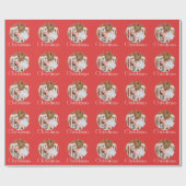 Modern Photo Bright Red Merry Christmas Cadeaupapier (Vlak)