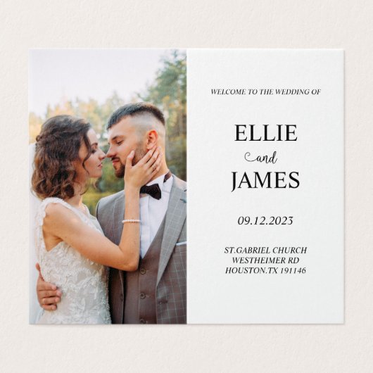 Modern Photo bruiloft Booklet-programma Kaart (Buitenkant ongevouwen)