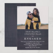 Modern Photo Chalkboard Engagement Party Kaart (Voorkant / Achterkant)