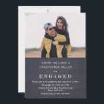 Modern Photo Chalkboard Engagement Party Kaart<br><div class="desc">Uitnodiging voor moderne fotoschoolbordverlovingsfeest</div>