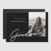 Modern Photo Classic Black Afstuderen aankondiging (Voorkant / Achterkant)