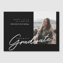 Modern Photo Classic Black Afstuderen aankondiging