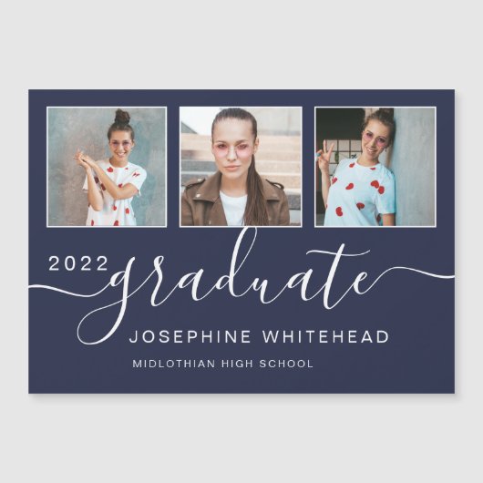 Modern Photo Collage Afstuderen 2022 Navy Blue (Voorkant)