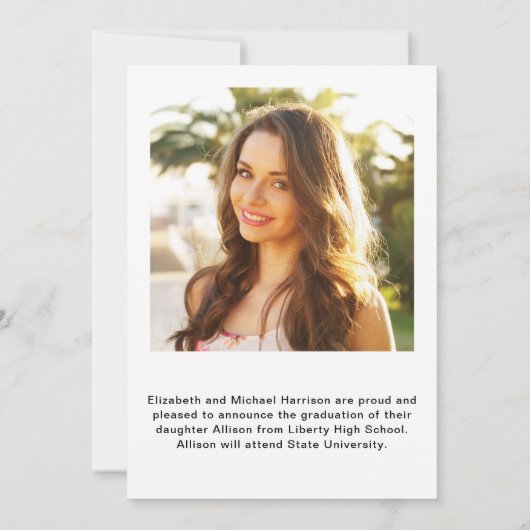 Modern Photo Collage Afstuderen Aankondiging (Achterkant)