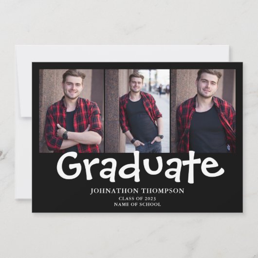 Modern Photo Collage Afstuderen Aankondiging (Voorkant)