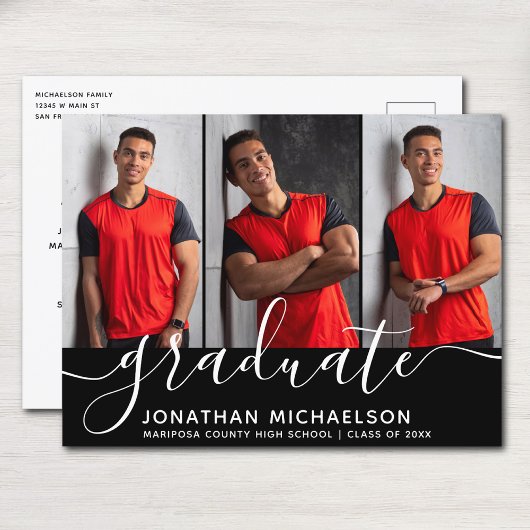 Modern Photo Collage Afstuderen Aankondigingskaart