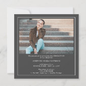Modern Photo Collage Afstuderen Dark Gray 2022 Aankondiging (Achterkant)
