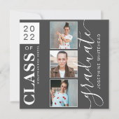 Modern Photo Collage Afstuderen Dark Gray 2022 Aankondiging (Voorkant)