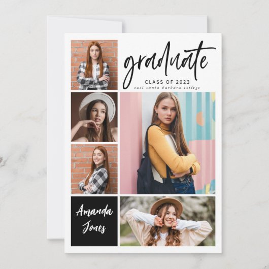 Modern Photo Collage Afstuderen Kaart (Voorkant)