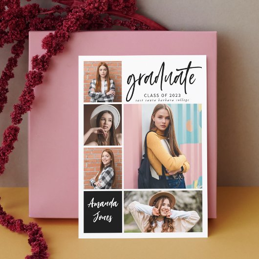Modern Photo Collage Afstuderen Kaart