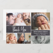 Modern Photo Collage Baby shower Dank je wel Aankondiging (Voorkant / Achterkant)