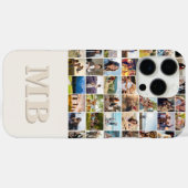 Modern Photo Collage Beige Initiaal Monogram Case-Mate iPhone Case (Achterkant (horizontaal))