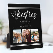 Modern Photo Collage Besties Black and White  Fotoplaat