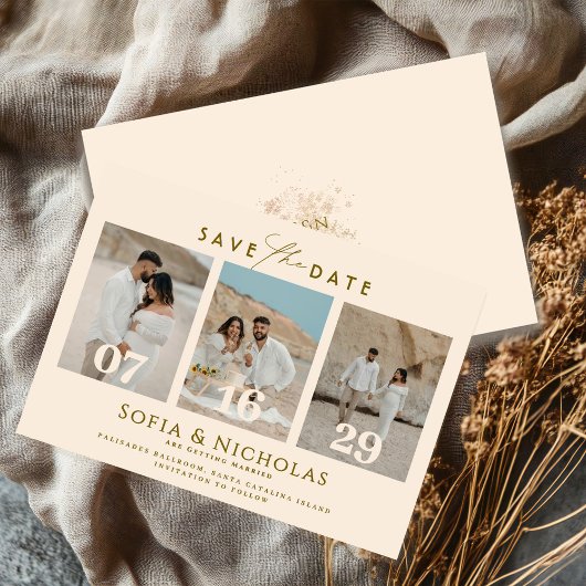 Modern Photo Collage Boho Wedding Save The Date
