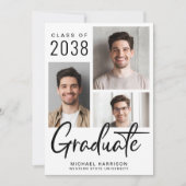 Modern Photo Collage Bold Script Afstuderen Aankondiging (Voorkant)