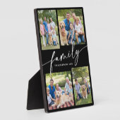 Modern Photo Collage Family Script Keepsake Fotoplaat (Zijkant)