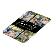 Modern Photo Collage Family Script Keepsake Magneet (Linkerzijde)