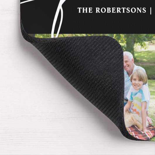 Modern Photo Collage Family Script Keepsake Muismat (Hoek)