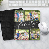 Modern Photo Collage Family Script Keepsake Muismat