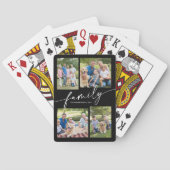 Modern Photo Collage Family Script Keepsake Pokerkaarten (Achterkant)